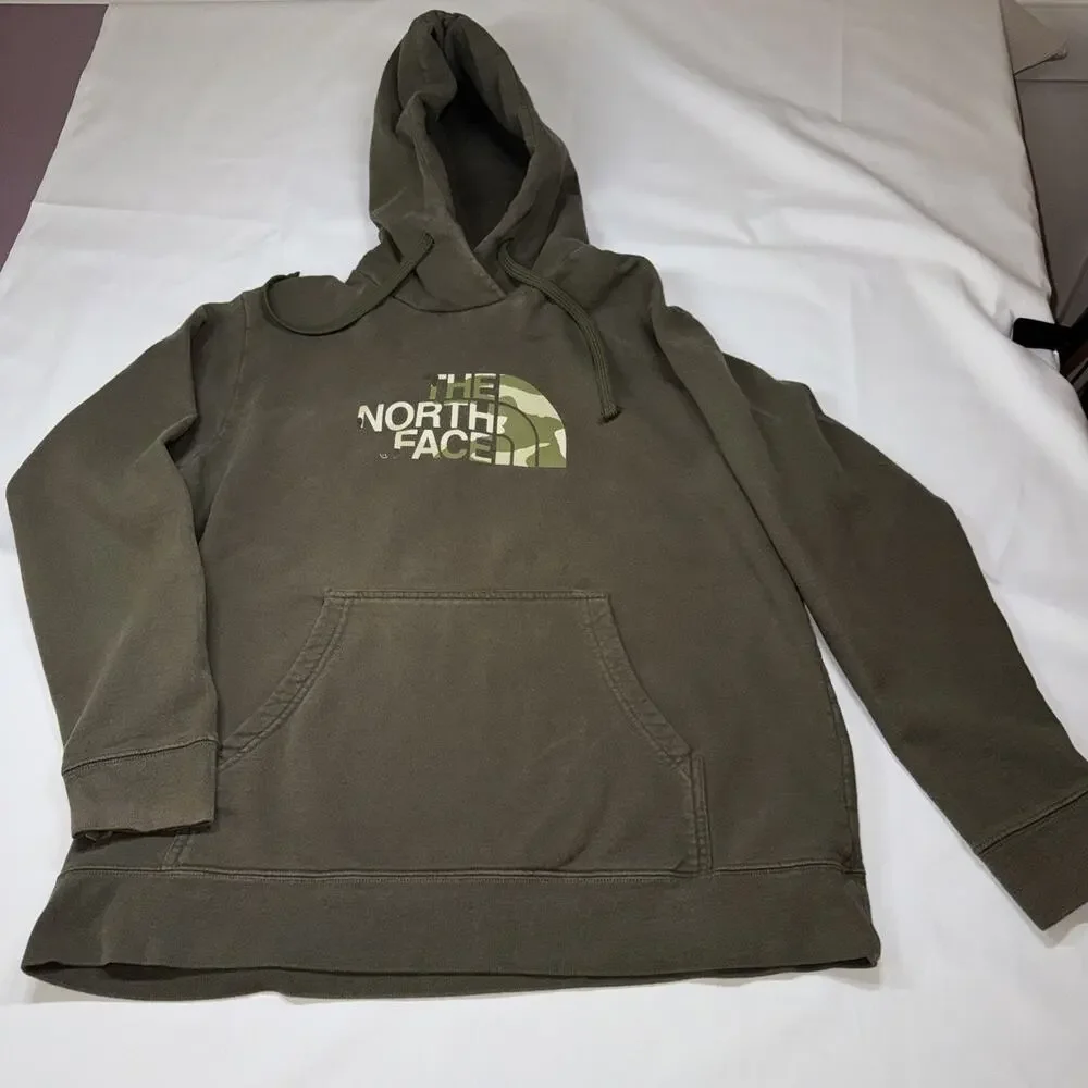 The North Face Camo Logo Hoodie Men’s Size XL Olive Green